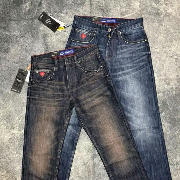 [STUCY DEVOTEE] Celana Jeans Stucy Panjang NationalFlag Reguler Accent Selvedge Tidak Melar - Midblu
