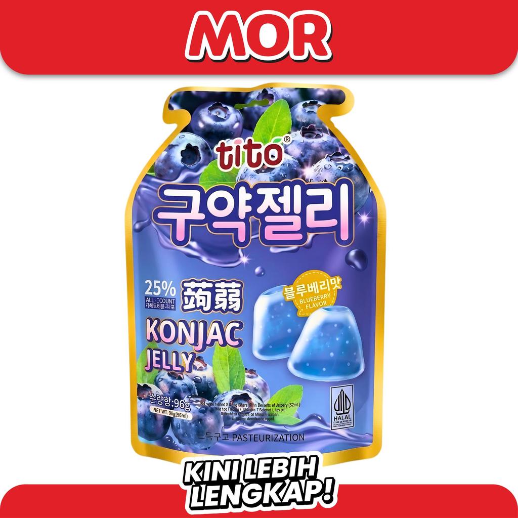 TITO Konjac Jelly Blueberry 96g Konyaku Jeli Rasa Buah Blueberry Camilan Sehat Rendah Kalori Snack D