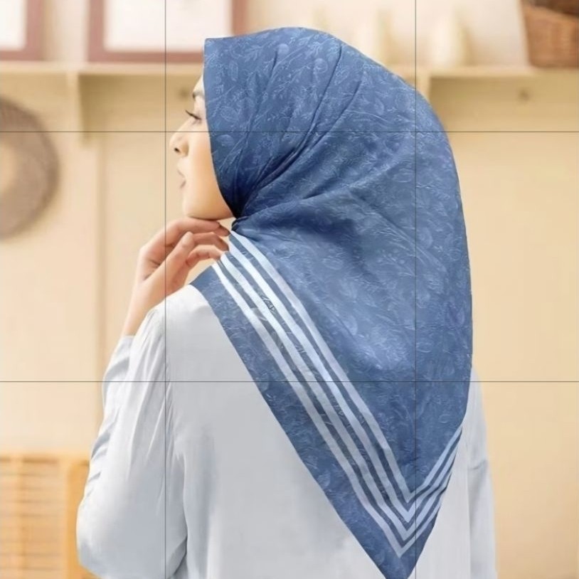 Hijab Voal Biru Denim