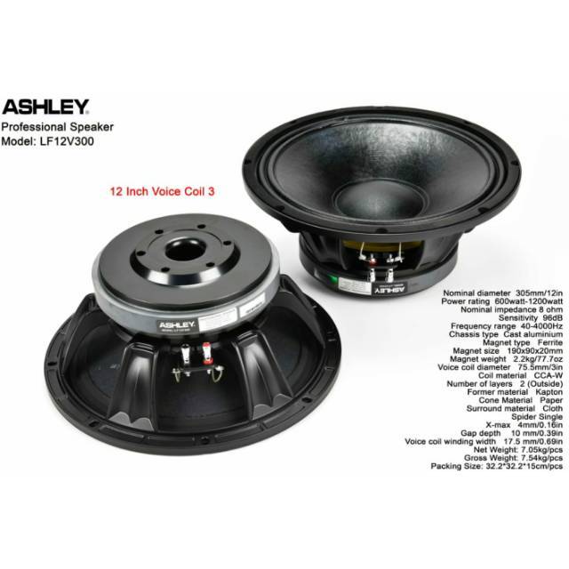 Speaker Ashley LF12V300 LF12 V300 12inch