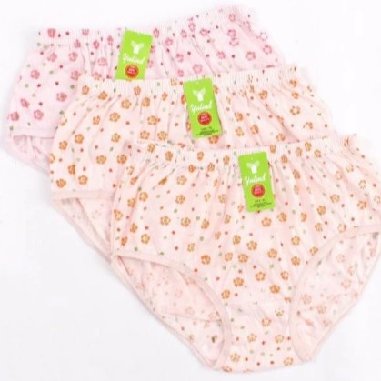 6 Pcs CD Wanita Yutind Sablon Motif Bunga