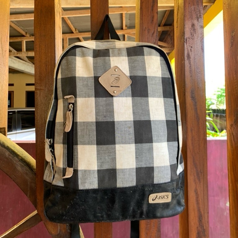 [preloved] tas ransel sekolah anak dewasa pria wanita asics second - bekas