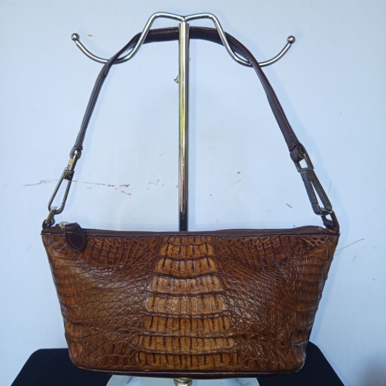 Shoulder Bag Artesano Colection Crocodile Skin Vintage Unik Kulit Asli second ori