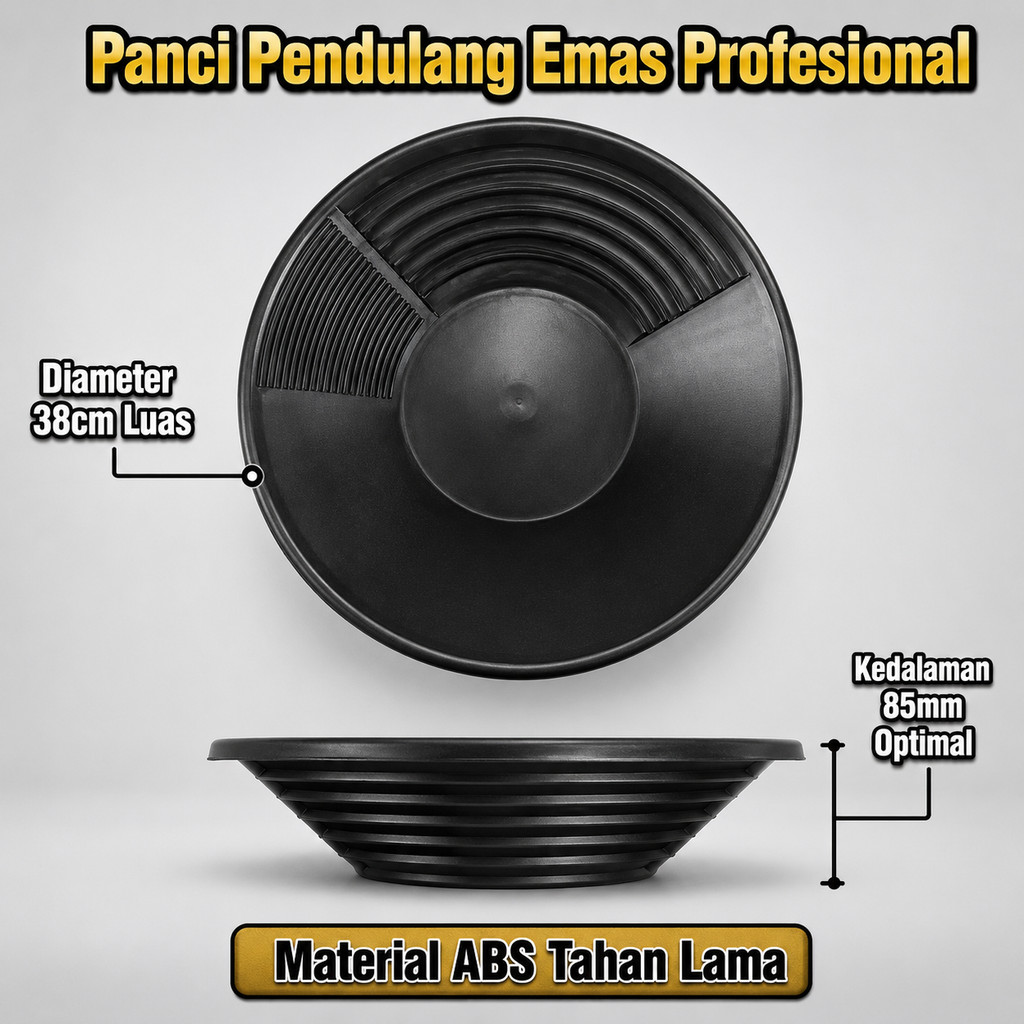 Alat Dulang Emas 38cm Premium  Alat Tambang Emas Sungai Praktis
