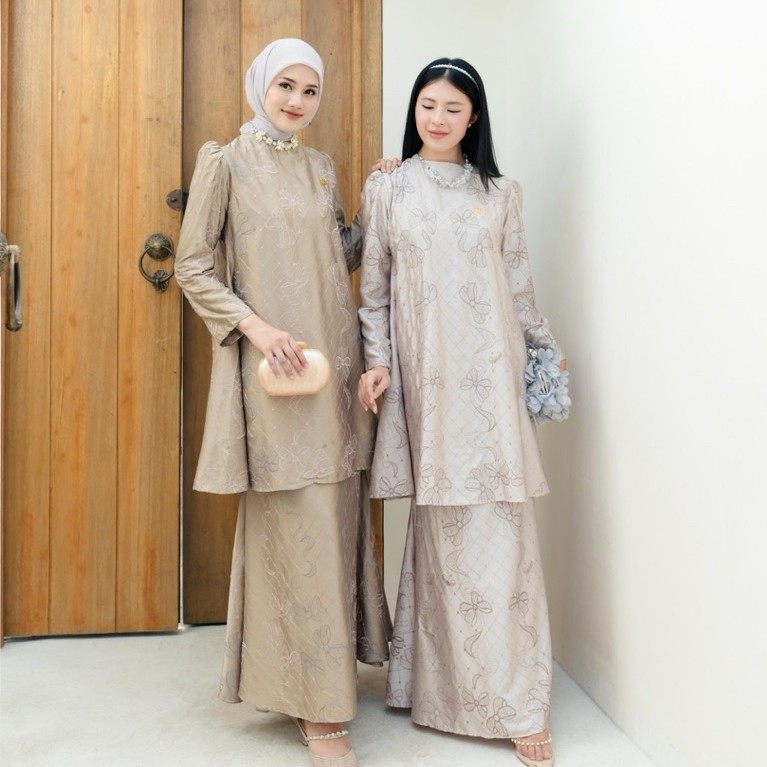 Womenwear - Loomi Set/Oneset Rok Bordir/Set Rok Wanita Mewah/Set Rok Pinggang Karet/Setelan Rok Kond