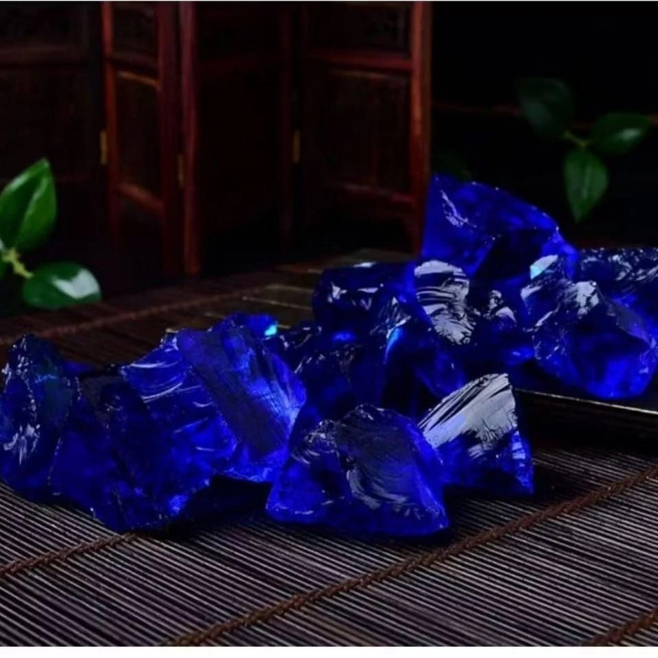 batu akik blue obsidian kingsafir bongkahan 3 sd 5 cm