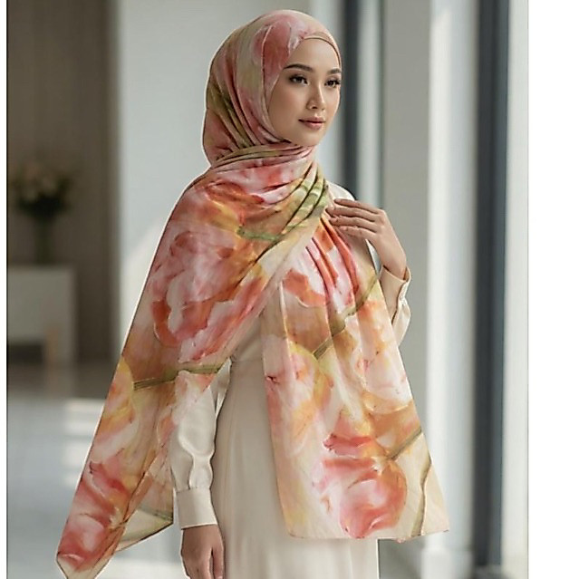 Pashmina Viscose Motif // Jilbab Motif Printed // Pashmina Printed