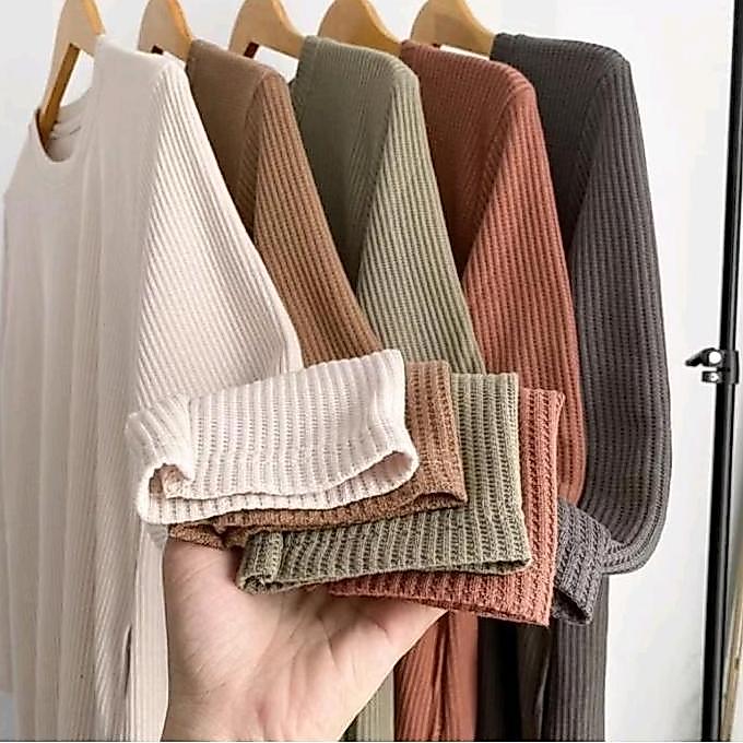 diataleni - Tunik Knit Waffle Oval Terbaru / Long Tunik Rajut