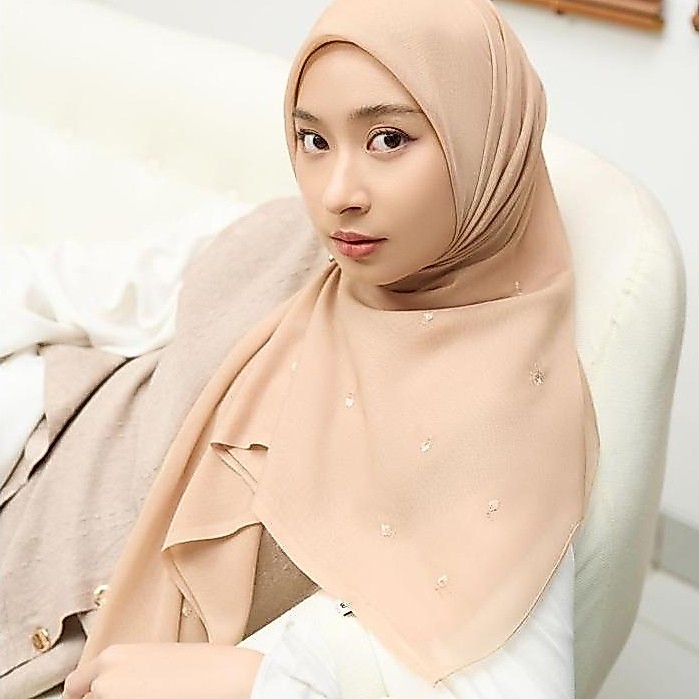 Napocut Hijab - Zyra Embroidery - Hijab Segiempat Paris Jepang Bordir Bunga Kristal
