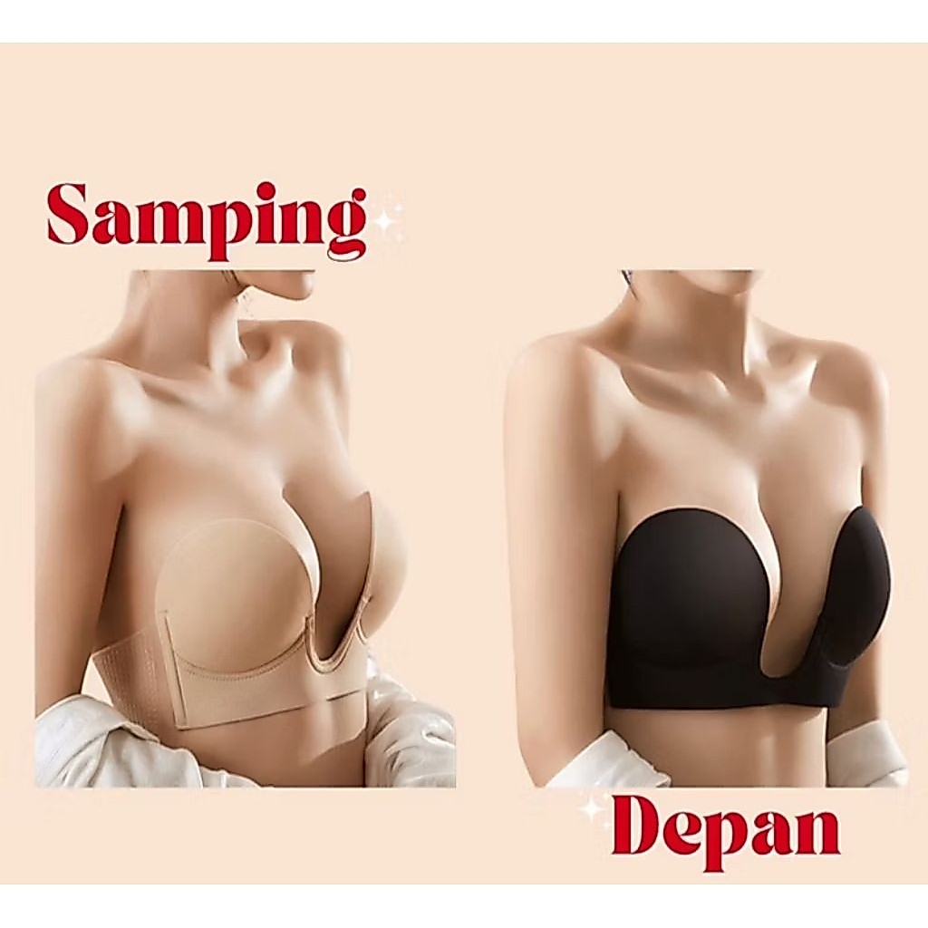 Bra backless / bra v neck / bh Pesta  - Strapless, Busa Tipis, Tali Transparan