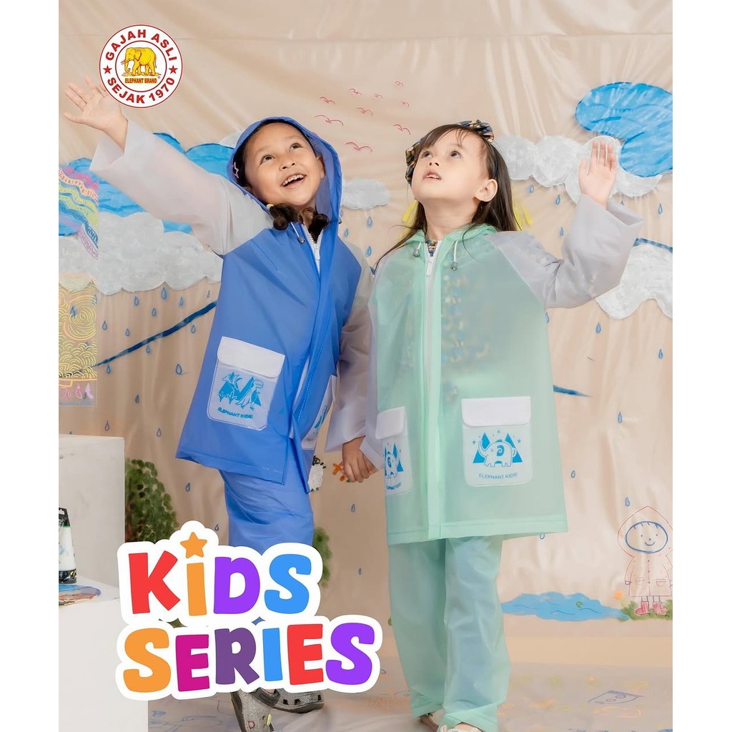 Jas Hujan Anak Elephant Kids / Jas Hujan Anak Merek Gajah / Elephant Brand Jas Hujan jas hujan gajah