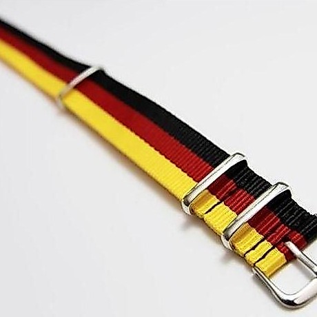 Tali Jam Tangan - G10 Nato Nylon Strap 22mm - Black Red Yellow Germany