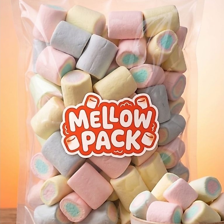 Marshmellow Plain Rainbow ukuran besar / Marshmallow Chewy / Marshmallow kiloan