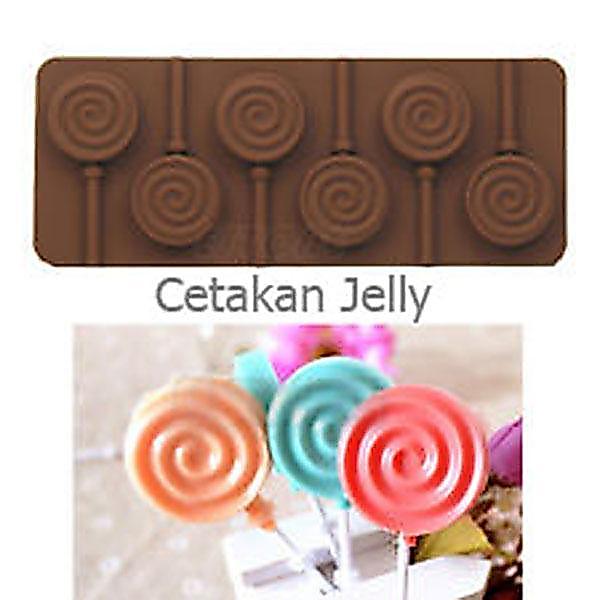 CJ Cetakan Silikon Coklat Permen Lolipop Bulat