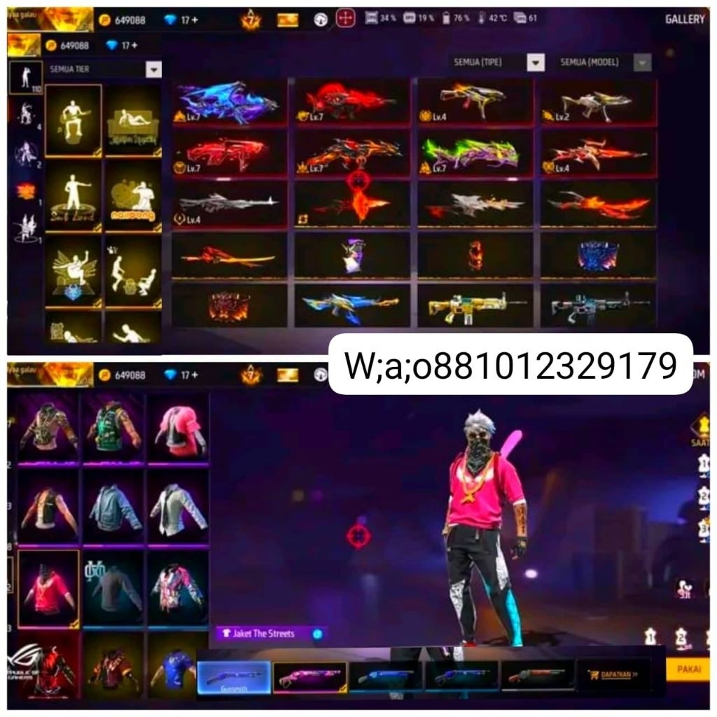 Jual murah akun FF,free fire murah terlaris bisa bayar di tempat