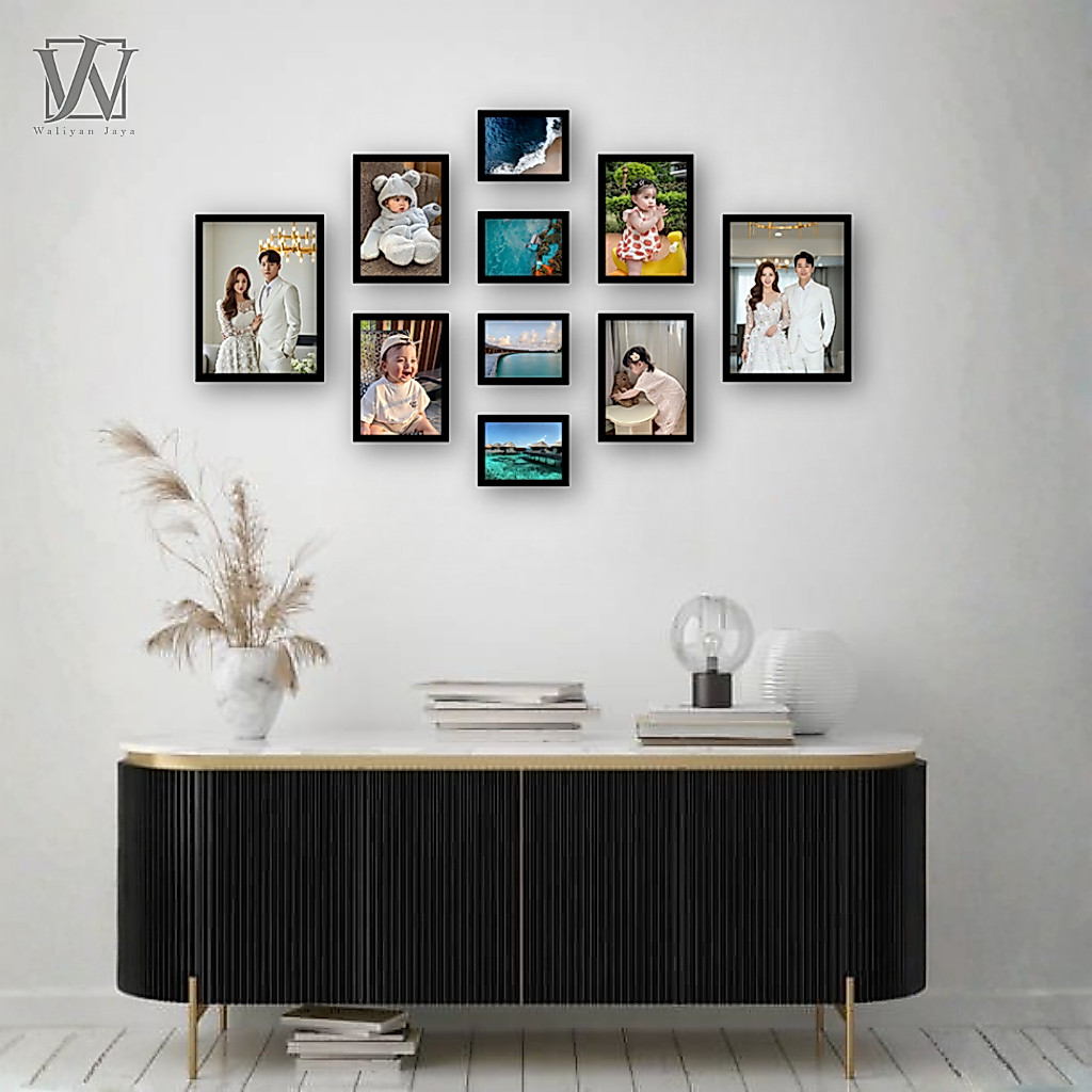 10 ITEM BINGKAI FOTO UKURAN 6R/8R/11R WARNA HITAM & PUTIH FIBER | KOLASE 3