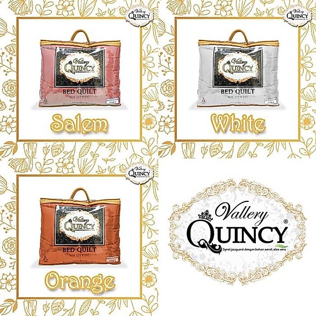 Bedcover vallery Quincy quilt TANPA SPREI