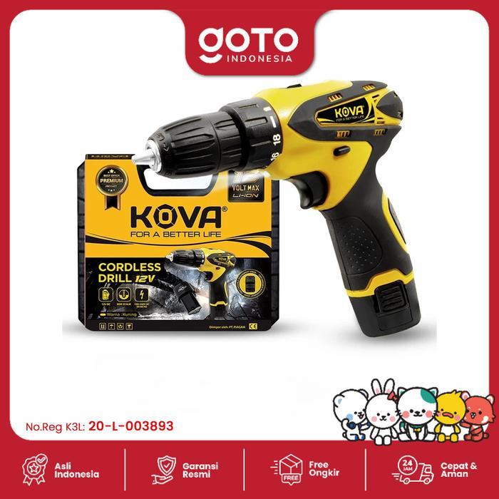 KOVA Mesin Bor Baterai Tangan Cordless Drill 12V