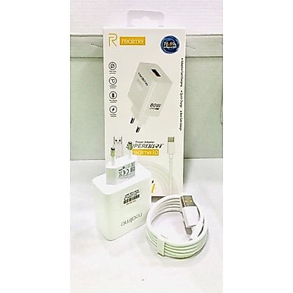 Power Adapter Charger REALME 10 80W SuperDart USB Kabel MICRO / Type-C Casan Super VOOC TC Type C