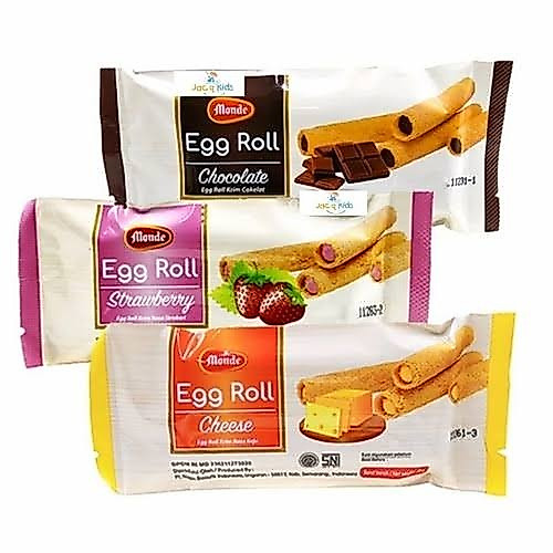 Monde Egg Roll Chocolate / Strawberry / Cheese 35 gram