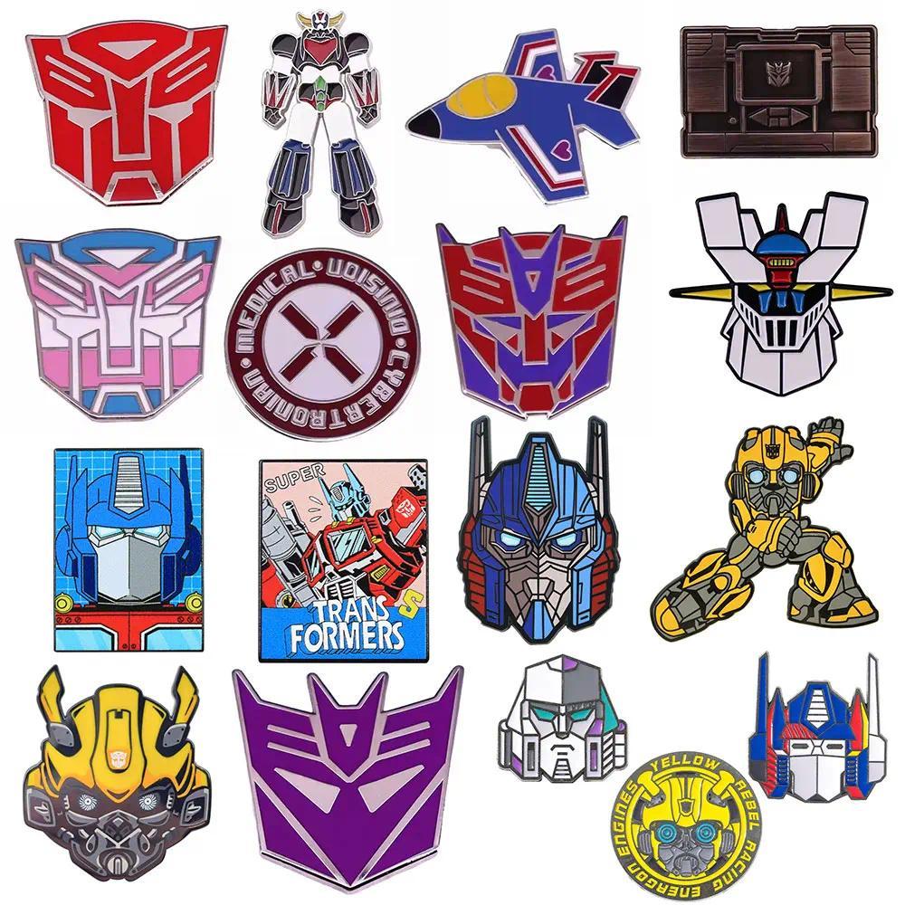 Transformers Hard Enamel Pin Optimus Prime And Bumblebee Badges Brooes for Clothing Lapel P Cute Wom