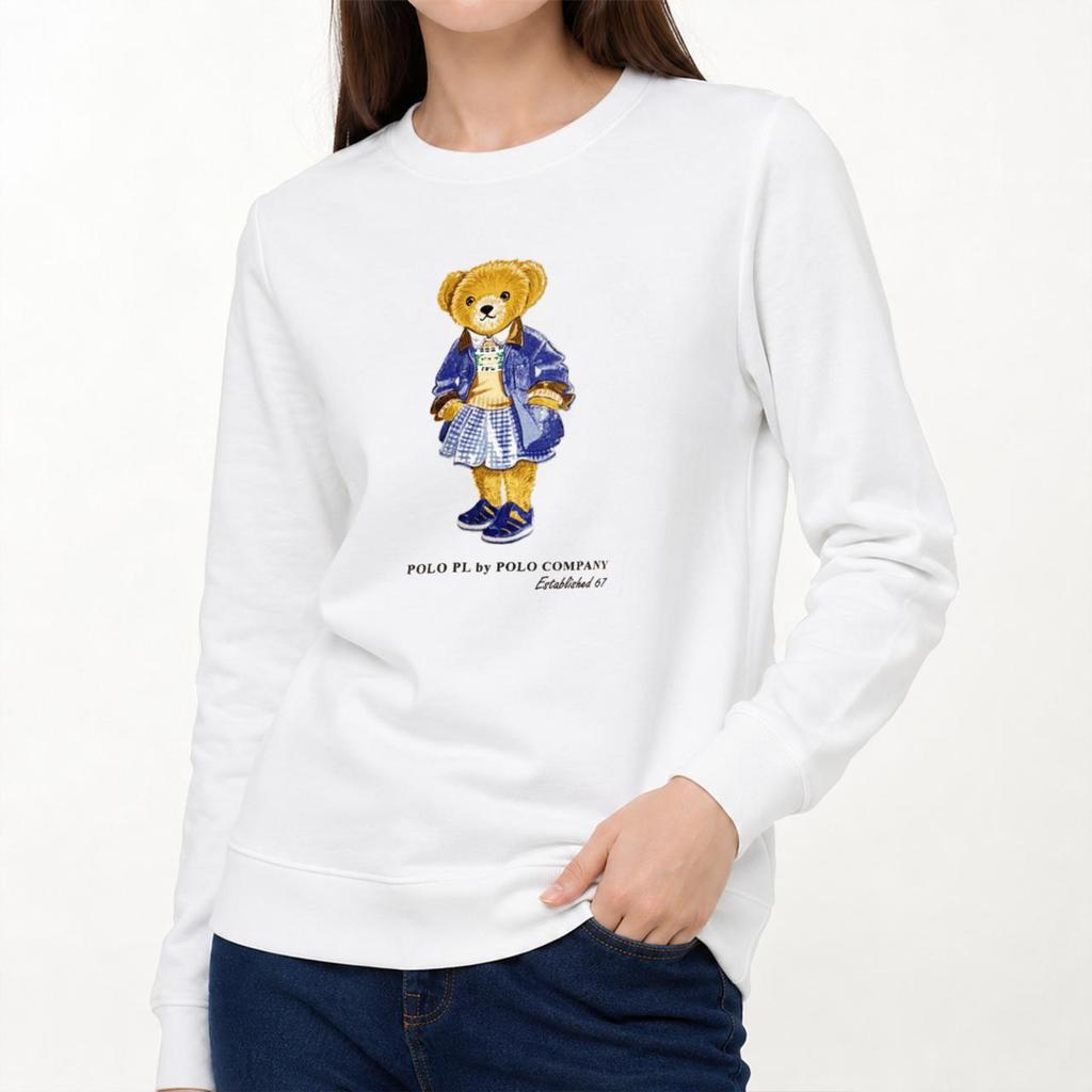 POLO - 7067.25 Ladies Sweatshirt Bear - White