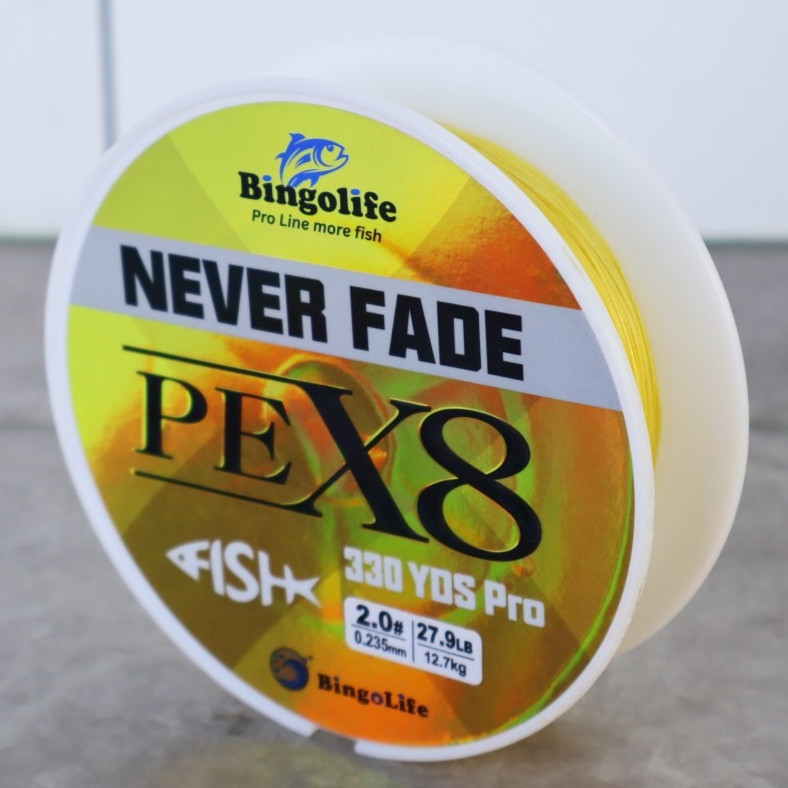 Senar PE X8 kuning 300m anti luntur lembut untuk casting jauh
