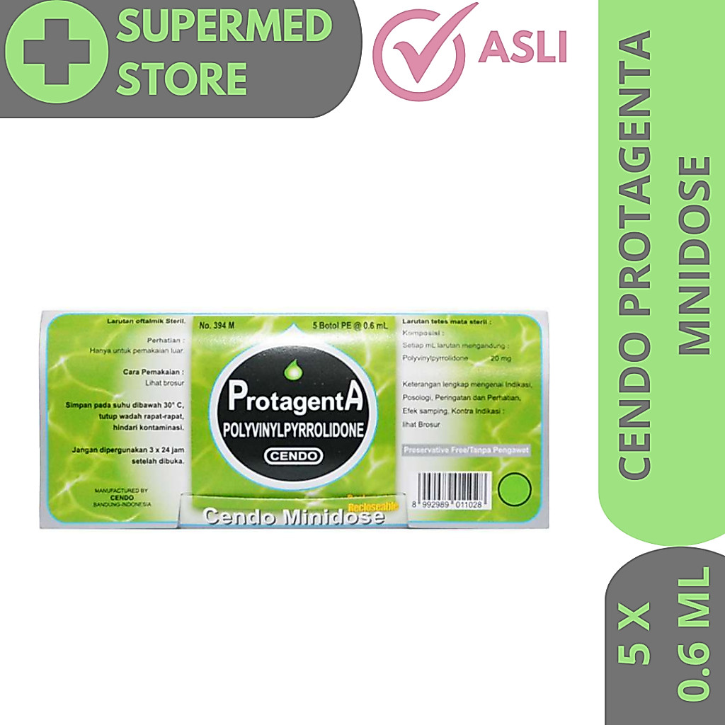 Cendo Protagenta Minidose Strip 5 x 0,6 ml / Obat Tetes Mata