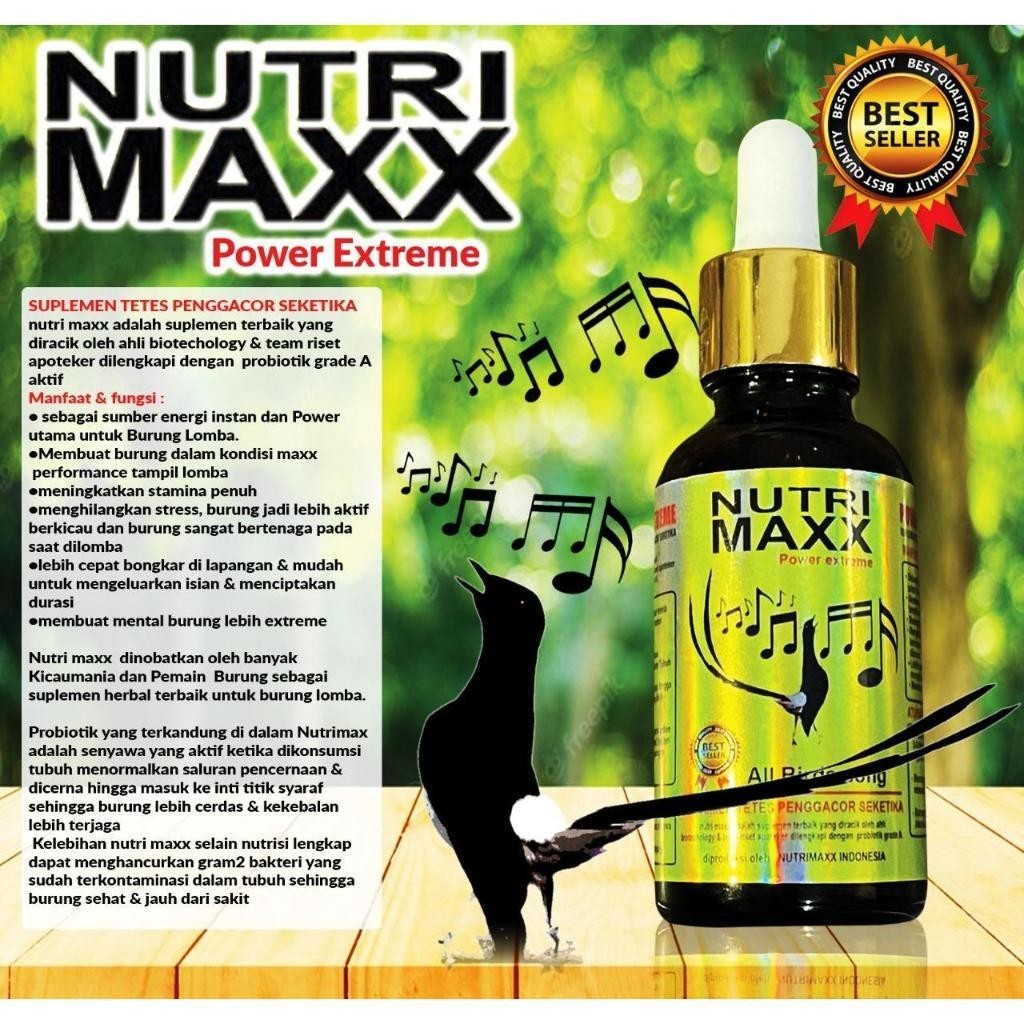 Nutrimaxx Power Extreme Vitamin Burung Penggacor Burung Kicau dengan probiotik grade A aktif