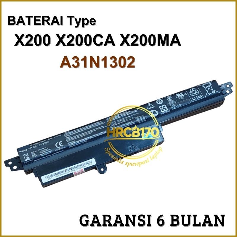 Batre Battery  Asus Vivobook X200CA X 200MA F200CA X200 Series 33Wh -HRCB