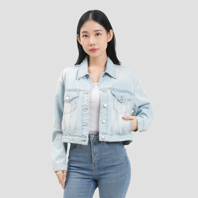 Nevada Boxy Jaket Denim Wanita 124002418