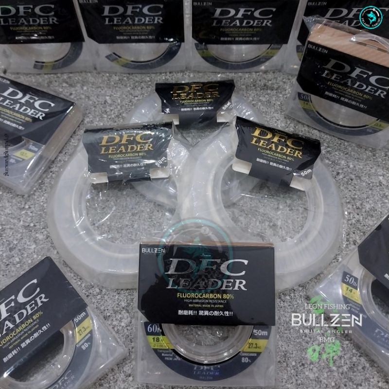 Senar Pancing Fluorocarbon BULLZEN DFC Leader 80% Premium High Abrasion Resistance 10-120 Lbs