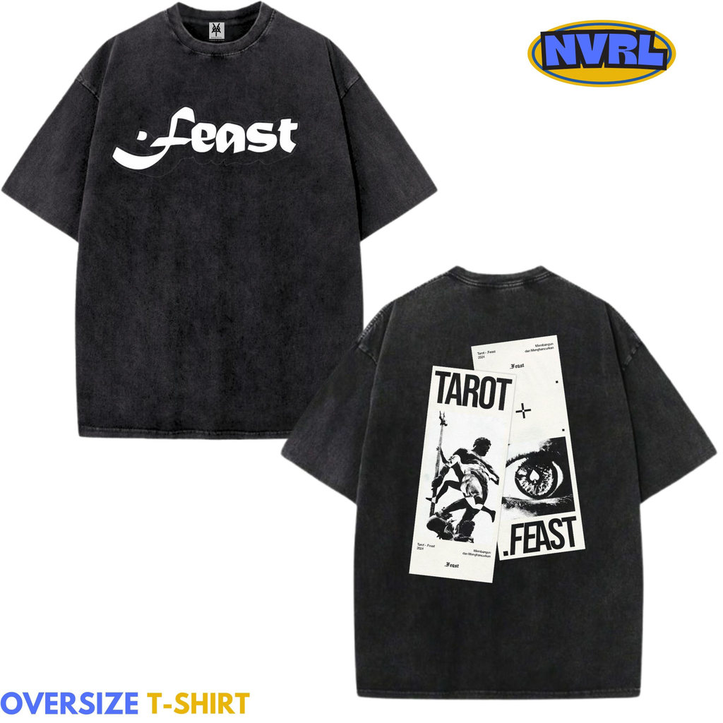 Nvrl merch Kaos oversize feast band washed washing vintage tee