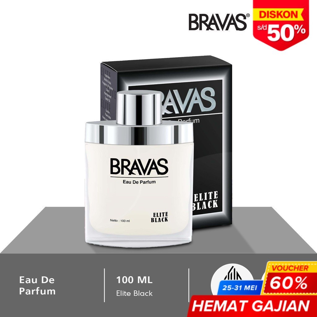 BRAVAS Parfum Pria ELITE 100 ML Eau De Parfum HALAL Perfume Spray Besar Lelaki EDP Ori