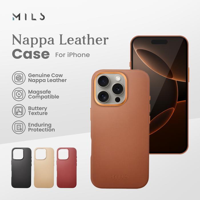 MILS Bespoke Nappa Leather Case for iPhone 14 15 16 17 / Air / Pro / Max - iPhone 14, Cocoa Brown - 
