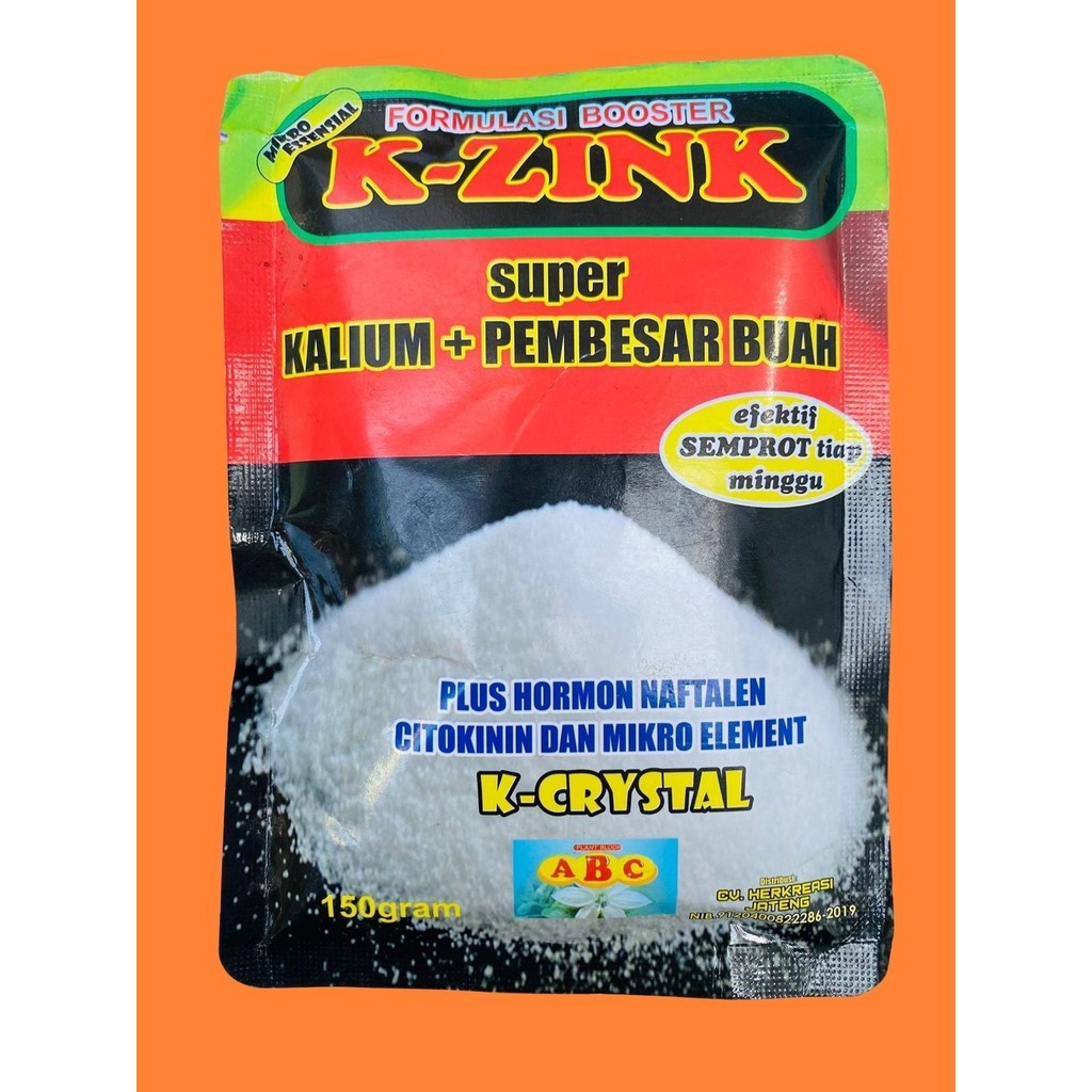 Pupuk Formulasi Booster K - ZINK   isi 150 grm CV Herkreasi untuk memacu pembentukan buah