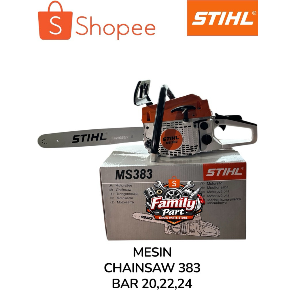 Mesin Gergaji Chainsaw/Senso MS383 BAR 20,22,24 STIHL ORIGINAL