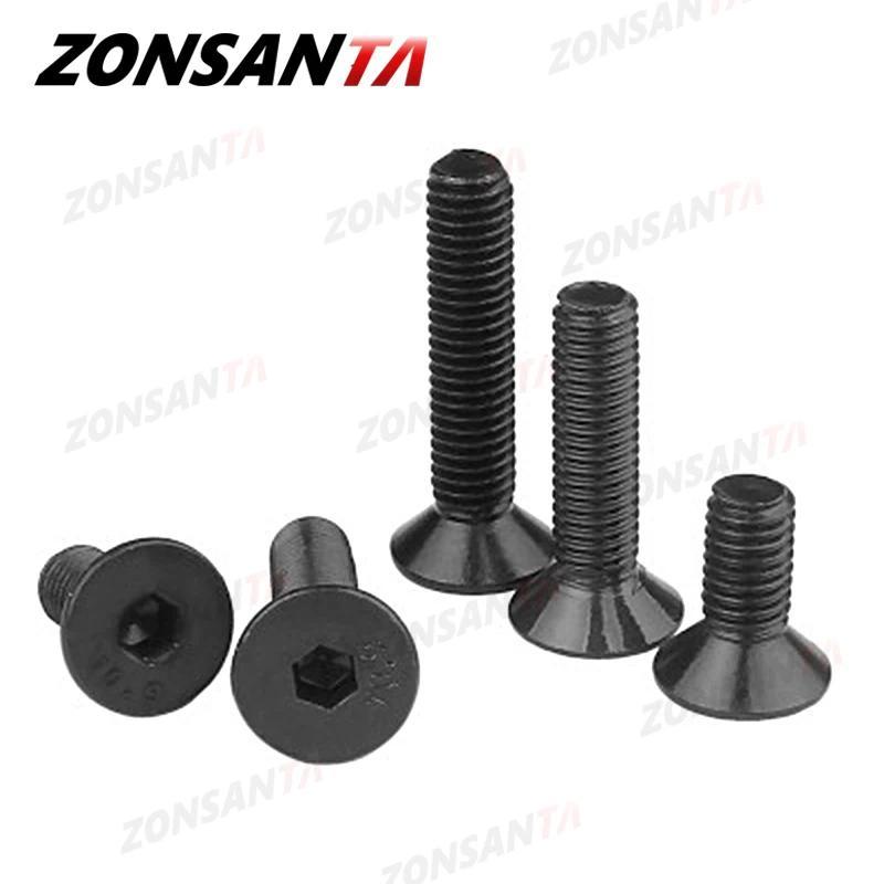 ZONSANTA M2 M2.5 M3 M4 M5 M6 Din7991 Baut Baja Karbon DIY Sekrup Kepala Datar Hexagon Hex Socket Hit