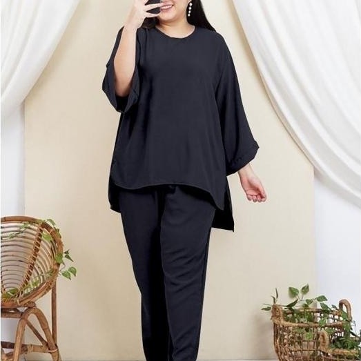 zen set crinkle jumbo ld 120-140cm/setelan one set jumbo /fashion tiktok