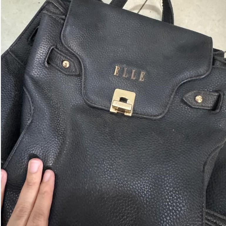 Preloved Tas Ransel ELLE Hitam Black - Tas Backpack - Tas Punggung - Tas Traveling - Tas Fashion Ell