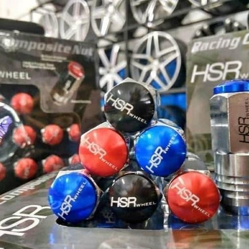 Lug Nut Panjang Ori Hsr Wheel Baut Velg Racing Mobil Merah Hitam Biru Harga Spesial
