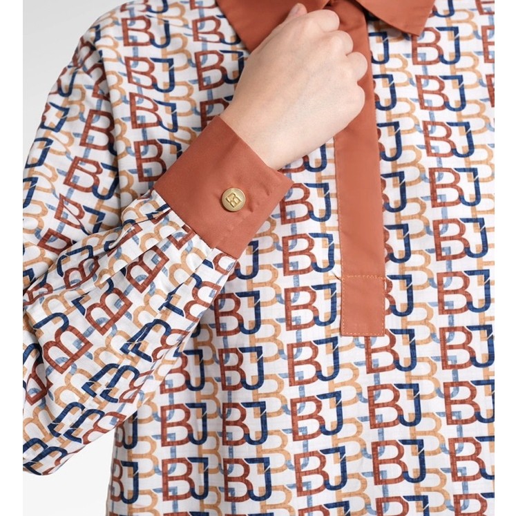 Monogram Polo Shirt Benang Jarum Yuzu- Monogram Shirt Benang Jarum