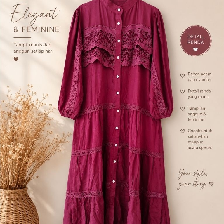 GAMIS WANITA SIMPLE ELEGAN / BAJU KONDANGAN/ GAMIS KONDANGAN
