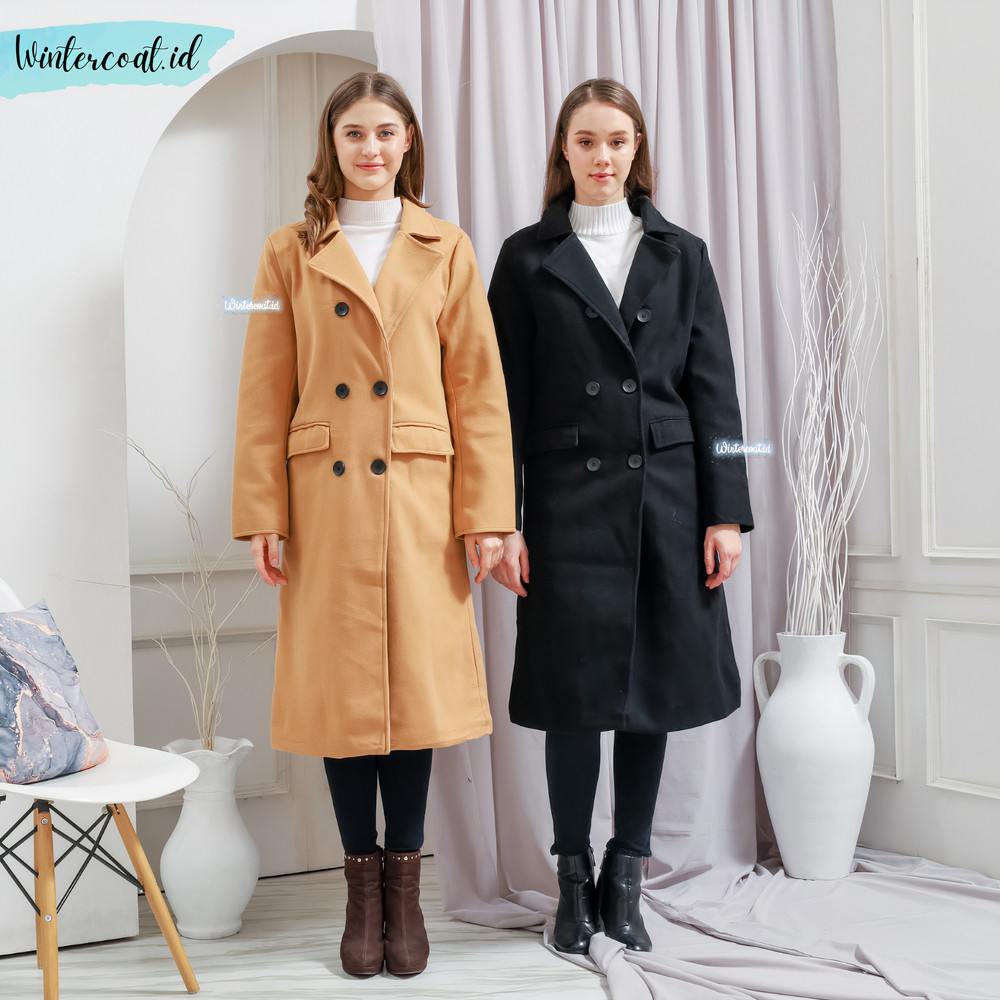 PATRICIA long wool coat import wanita autumn winter mantel panjang jacket jaket cewek hangat wol mus