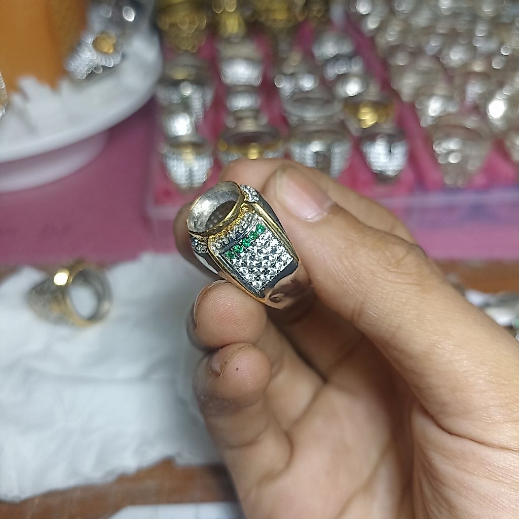 CINCIN SILVER MICROSETTING DIMENSI KANTORAN RING KUNINGAN SARI EMBAN KUNINGAN IKETAN KUNINGAN SARI