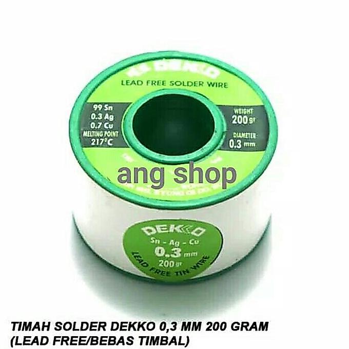 Timah Solder Dekko 0,3 mm 200 Gram Timah Dekko Lead Free Bebas Timbal