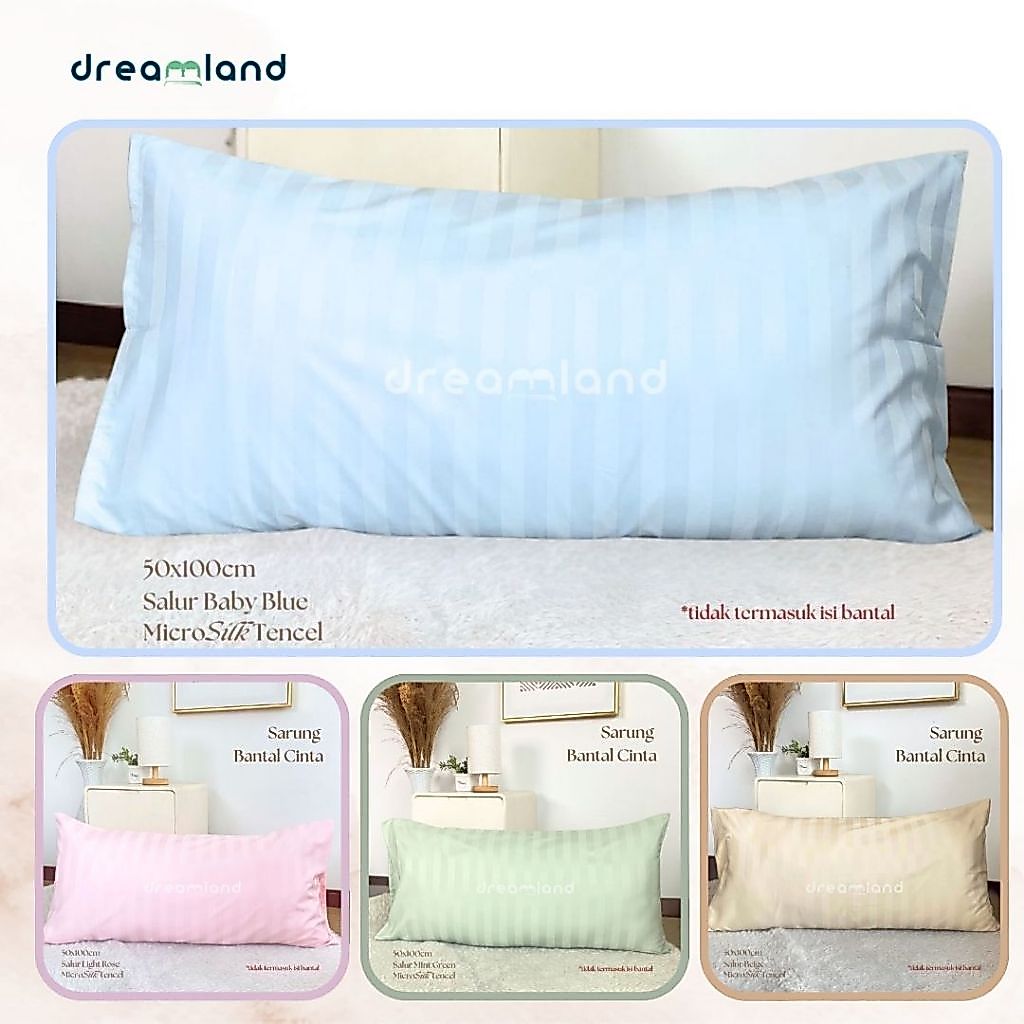 [DL] DREAMLAND | Sarung Bantal Cinta | Microsilk Collagen Fabric | Salur | Ready Stock