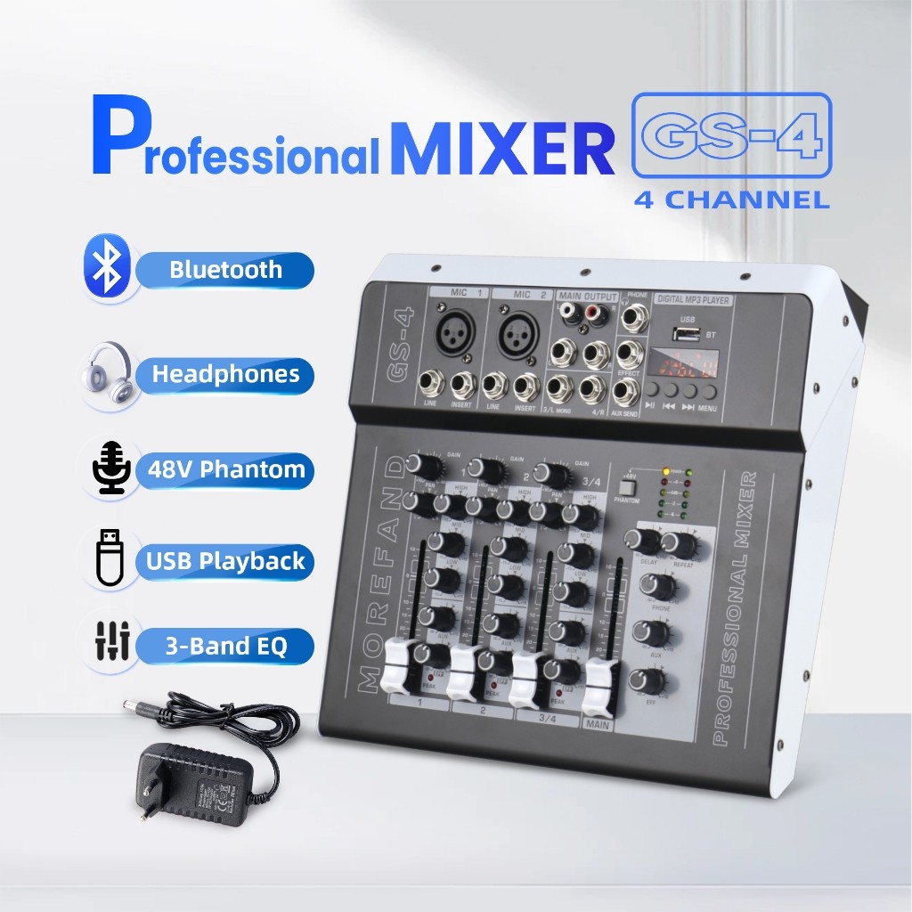 Mixer 4 chanel /mixer audio/mixer 4 chanel termurah /mixer mini/ Amplifier Bluetooth Mini mixer ashl