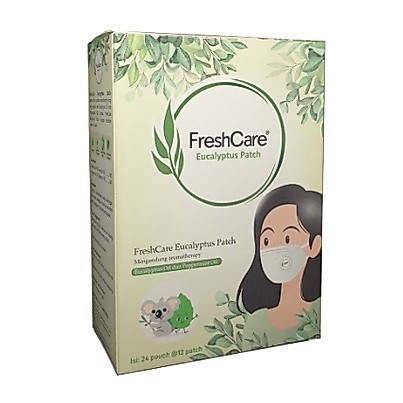 HBO  FRESHCARE EUCALYPTUS PATCH SACHET 12 PATCH FRESHCARE PATCH EUCALYPTUS STICKER AROMA UNTUK MASKE