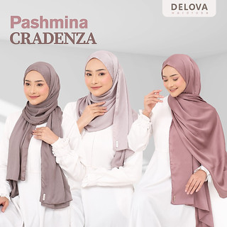 Delova Wardrobe - PASHMINA CRADENZA Silk Premium Hijab Satin Original Silky Hijab Malay Luxury Shawl Textured Best Seller Trend Malaysian Melayu Shimmer Polos Halus Grosir Terbaru Terlaris Rayya